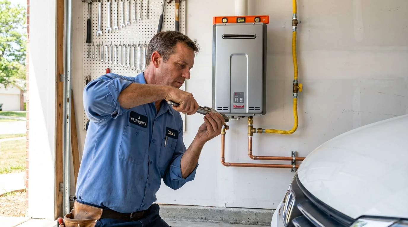 Tankless water heater installation by a Johns Plumbing LLC plumber in Kadoka